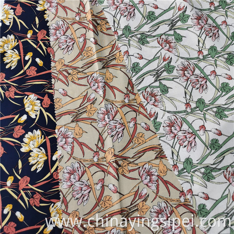 2020 latest stock lot soft custom fabric printing challis viscose floral poplin rayon printed fabric